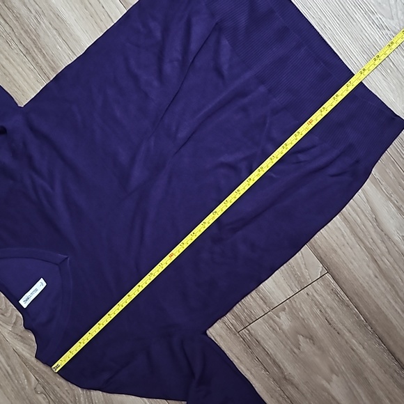 Zenana Outfitters Purple Pullover V-Neck Soft & Stretchy Sweater Women's Large - Picture 13 of 16